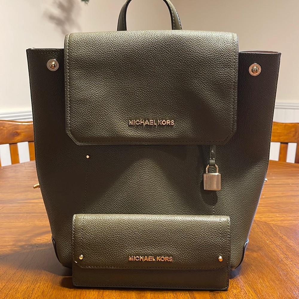 Michael Kors backpack purse w/ matching wallet